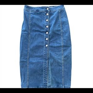 Madewell Blue Denim Midi Skirt